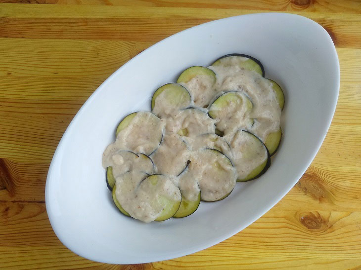 Moussaka with eggplant in Greek - a very tender and juicy dish