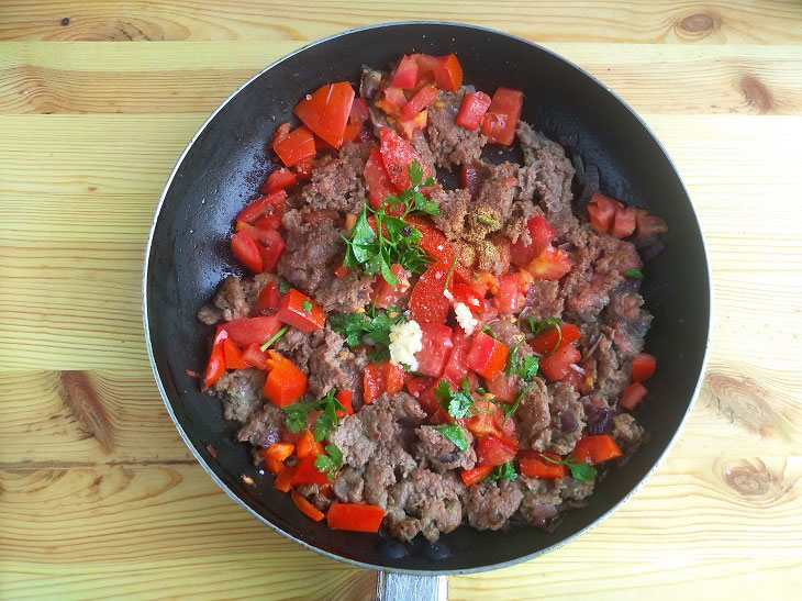 Moussaka with eggplant in Greek - a very tender and juicy dish