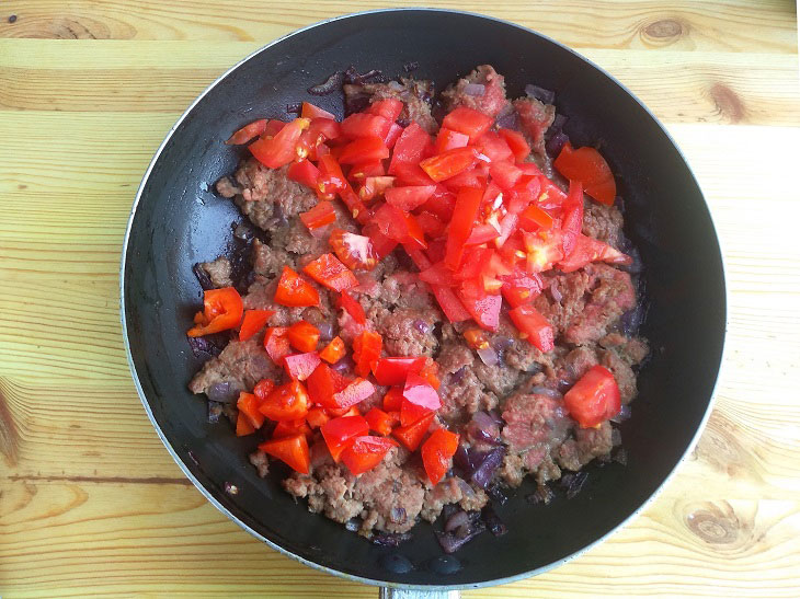 Moussaka with eggplant in Greek - a very tender and juicy dish