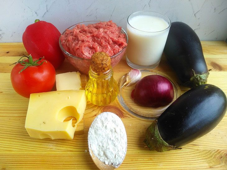 Moussaka with eggplant in Greek - a very tender and juicy dish