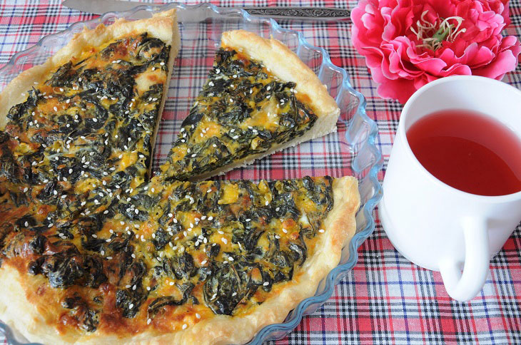 Spinach and Cheese Open Pie - Easy and Quick Recipe