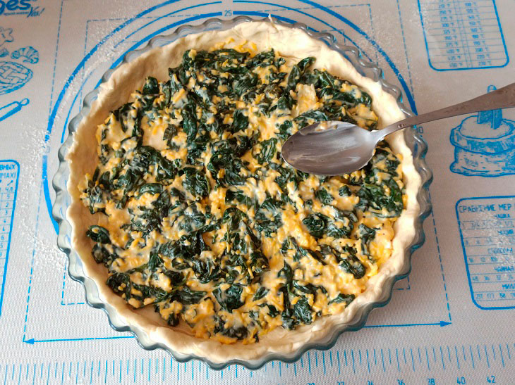 Spinach and Cheese Open Pie - Easy and Quick Recipe