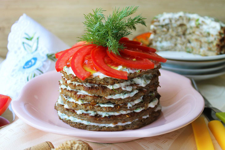 Eggplant cake "Ataman" - beautiful and appetizing