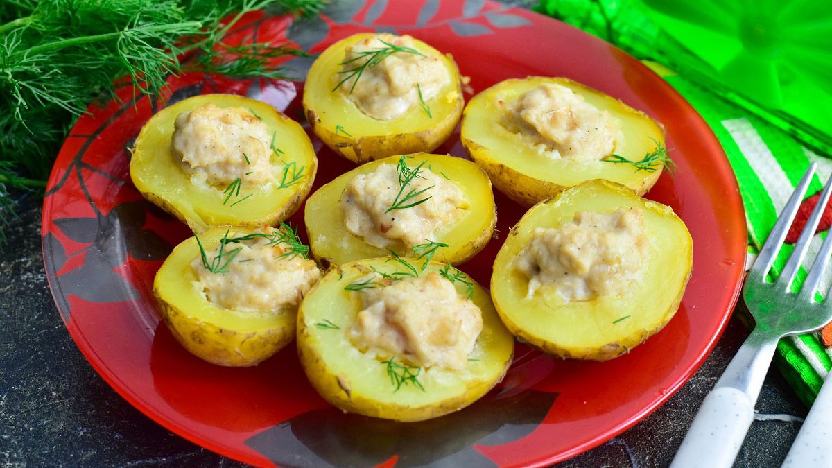 Stuffed new potatoes – an appetizing and tasty snack