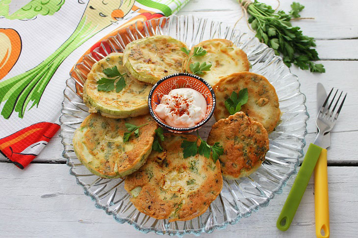 Zucchini fried in batter - very tender and fragrant