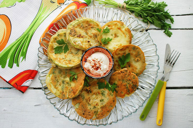 Zucchini fried in batter - very tender and fragrant