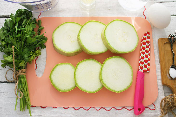 Zucchini fried in batter - very tender and fragrant