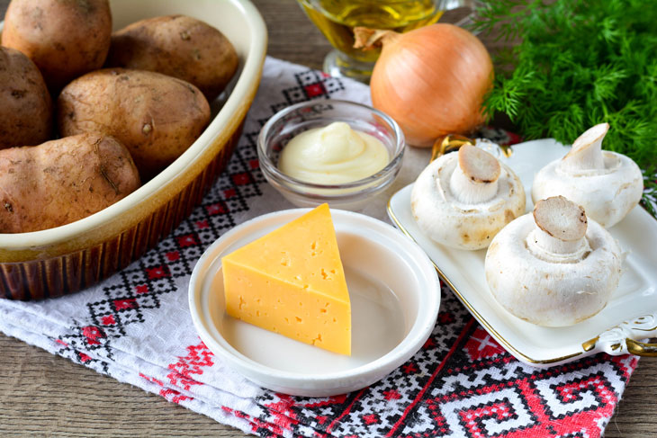 Potato boats with mushrooms and cheese - the perfect vegetable dish for the holiday