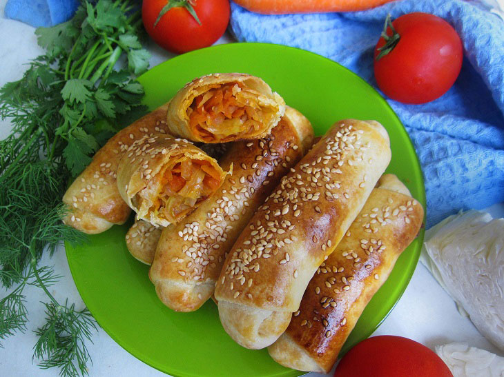 Moldavian pies "Verzere" with cabbage - soft and tender