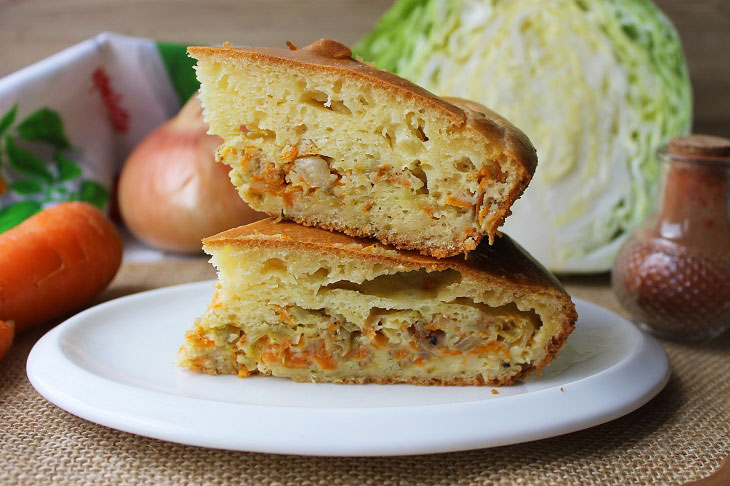 Jellied pie with cabbage - a tasty and economical dish