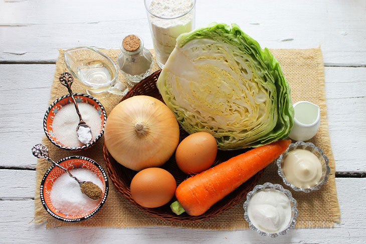 Jellied pie with cabbage - a tasty and economical dish