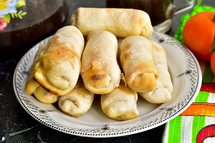 Unusual pies "Cigars" with cabbage - just lick your fingers