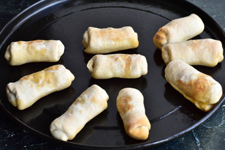 Unusual pies "Cigars" with cabbage - just lick your fingers