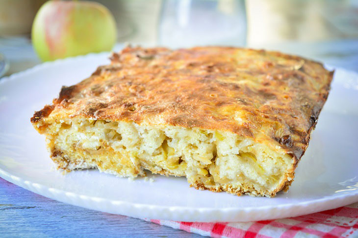 Bulk pie with apples - tender, soft and delicious