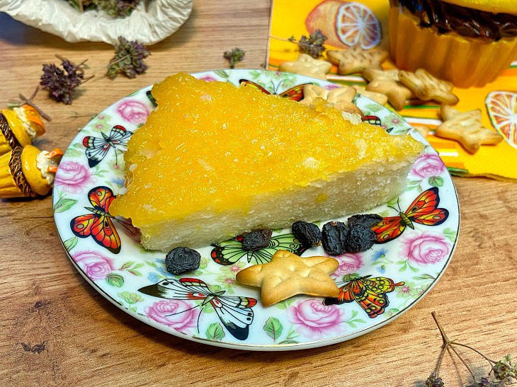 Cottage cheese and orange casserole - a bright and mouth-watering dessert