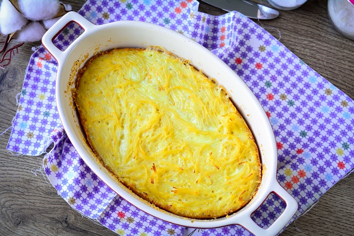 Vermicelli casserole like in kindergarten - very tender and tasty