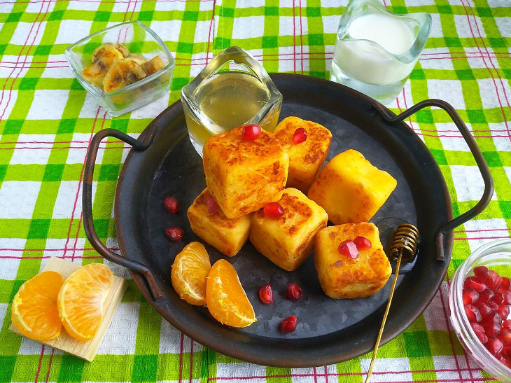 Cheesecakes with cubes - an unusual dessert, children will be delighted