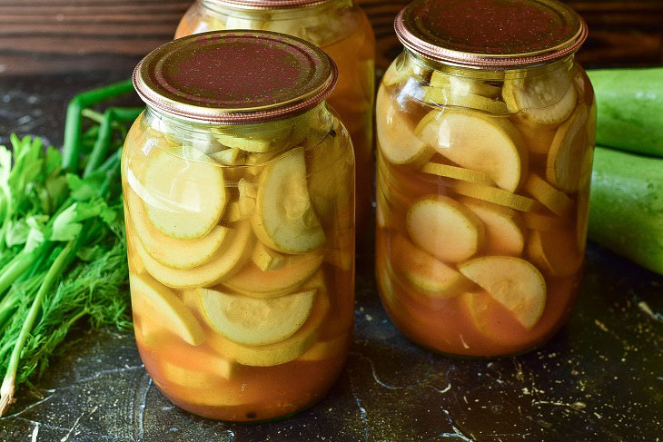 Pickled zucchini with mustard - excellent preservation for the winter