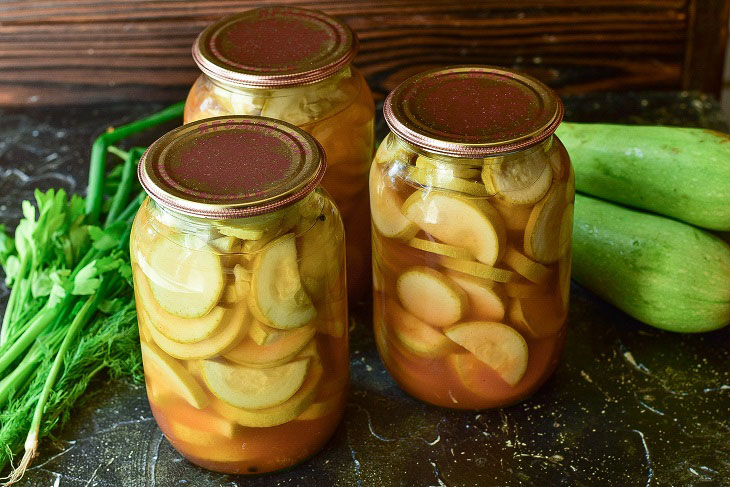 Pickled zucchini with mustard - excellent preservation for the winter