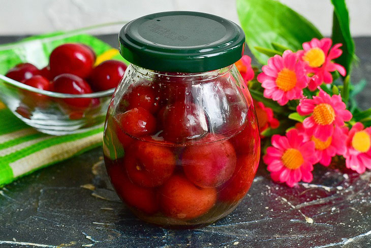 Cherries in their own juice for the winter - awesome quick preparation