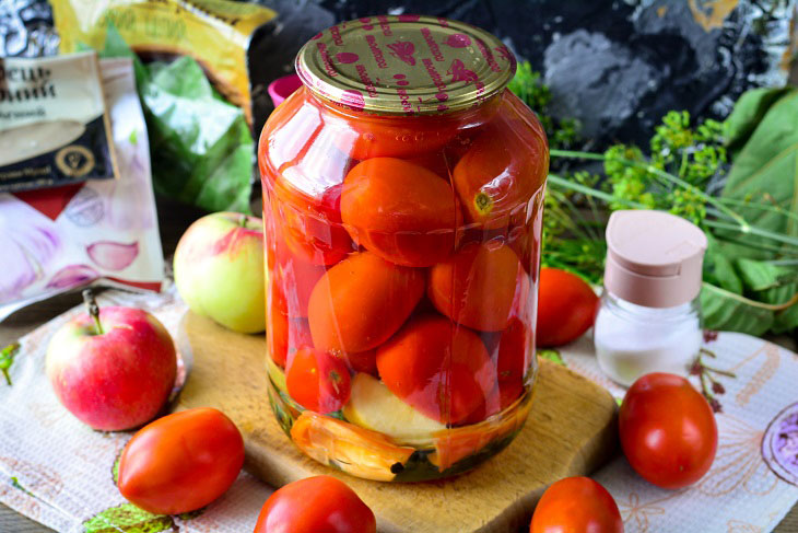 Tomatoes with apples for the winter - a tasty and easy-to-prepare preparation