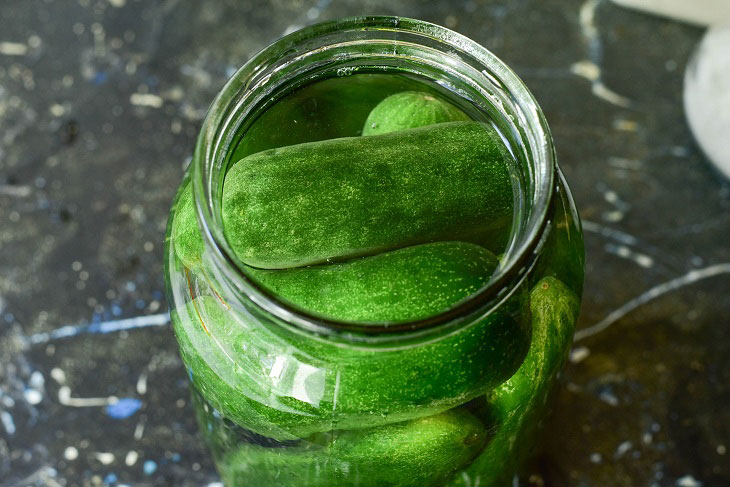 Pickled cucumbers "Children's" without vinegar - crispy and tasty