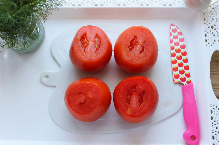 Stuffed tomatoes "Surprise" - a delicious and elegant appetizer