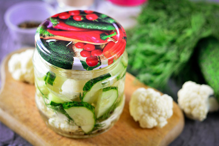 Cauliflower salad with cucumbers - a healthy and tasty recipe for the winter