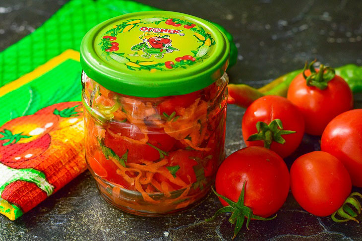 Salad of tomatoes and peppers - a great preparation for the winter