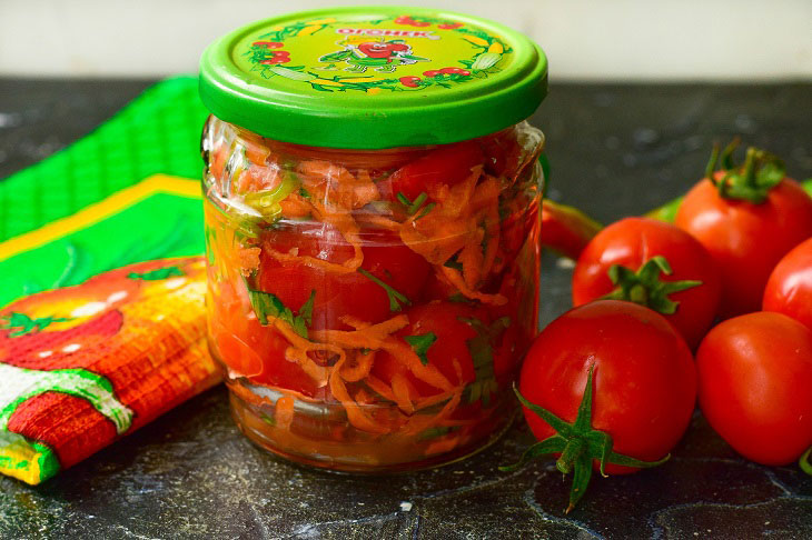 Salad of tomatoes and peppers - a great preparation for the winter