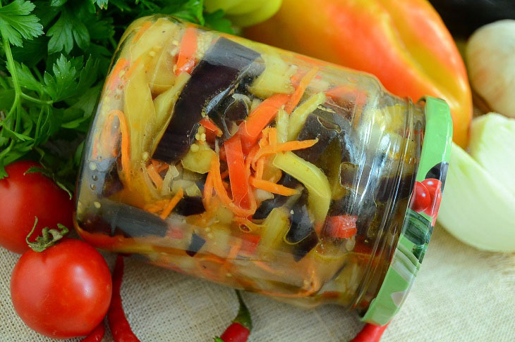 Pickled mildly spicy eggplants - an interesting preparation for the winter