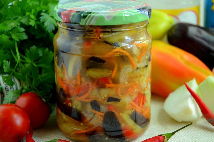 Pickled mildly spicy eggplants - an interesting preparation for the winter