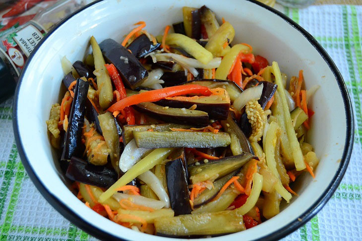 Pickled mildly spicy eggplants - an interesting preparation for the winter