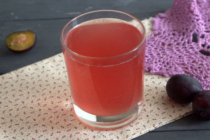 Plum kvass of natural fermentation - a step by step recipe with a photo