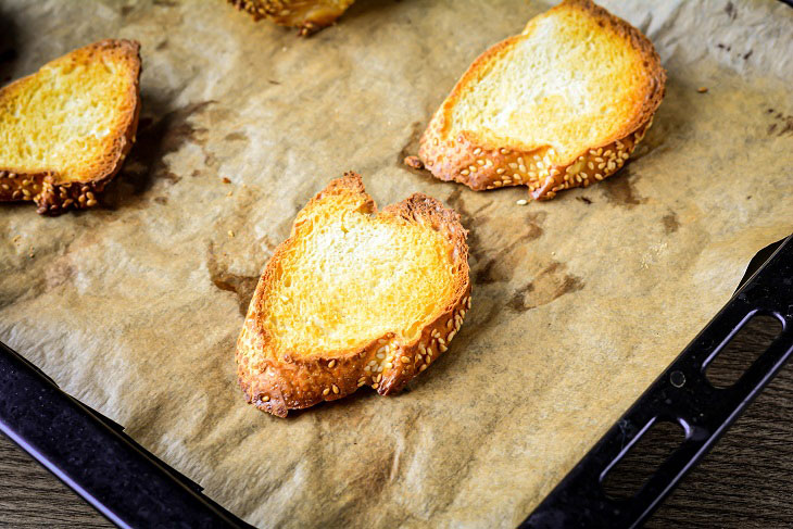 Crostini with tomato and cheese - a delicious Italian-style appetizer