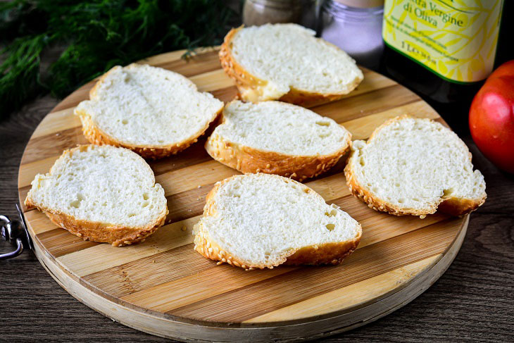 Crostini with tomato and cheese - a delicious Italian-style appetizer