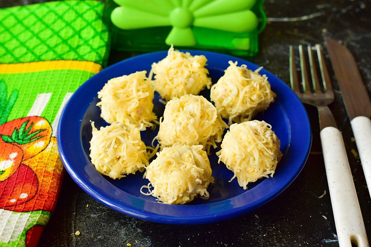 Cheese balls with cod liver - a delicate and elegant appetizer