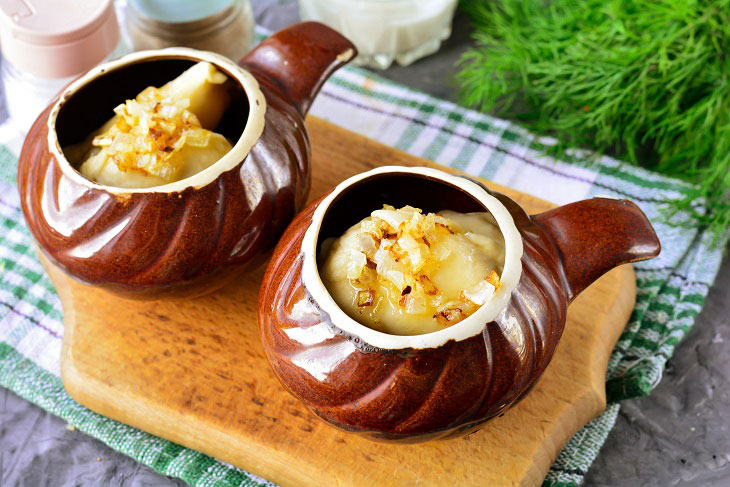 Vareniki baked in pots - a delicious recipe for the very busy