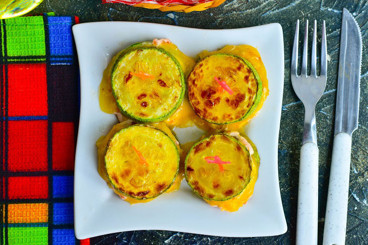 Festive zucchini canapes with cheese filling - an amazing appetizer