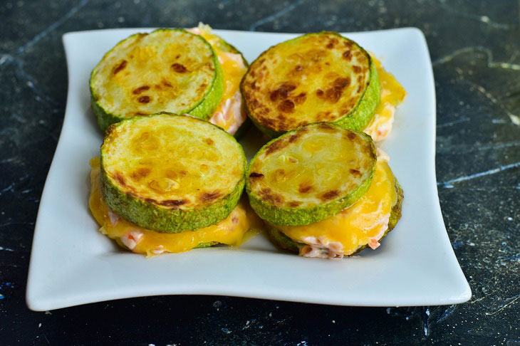 Festive zucchini canapes with cheese filling - an amazing appetizer