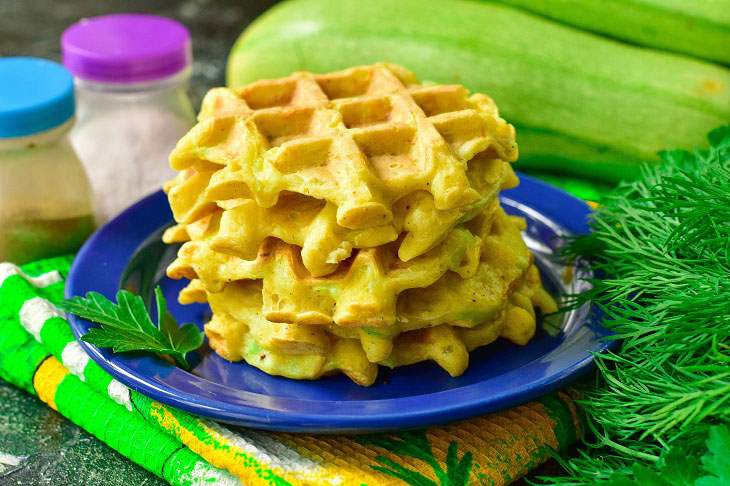 Zucchini waffles - a low-calorie and healthy snack