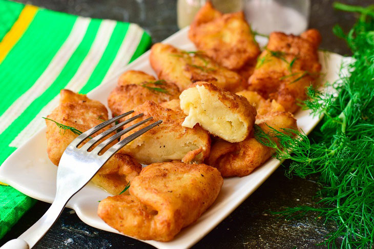 Potato rolls with viscous filling - a great appetizer