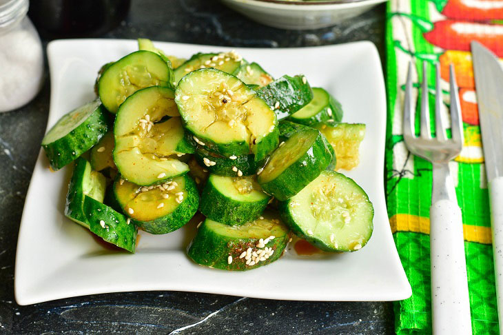 Broken cucumbers in Chinese style - an unusual and spicy snack