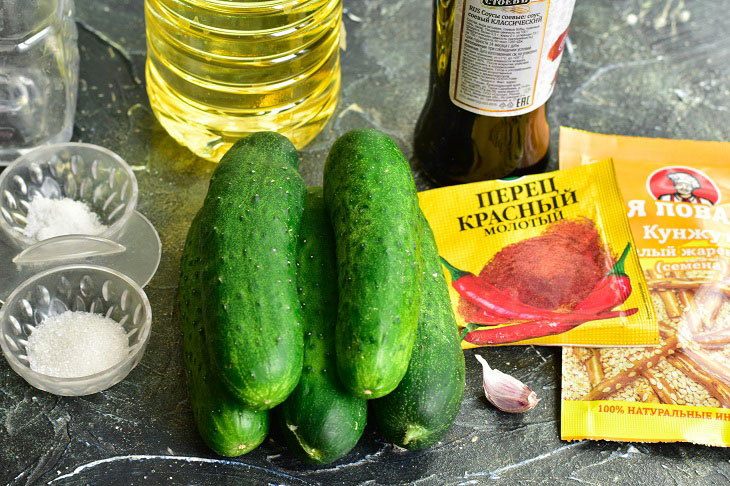 Broken cucumbers in Chinese style - an unusual and spicy snack