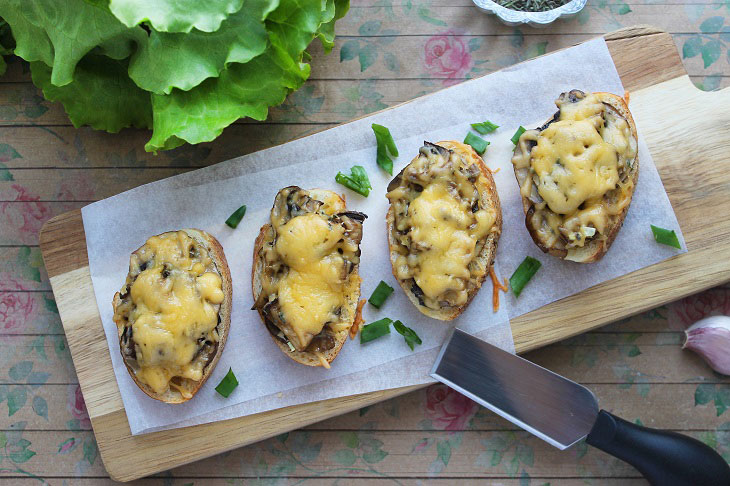 Champignon croutons - a delicious quick appetizer