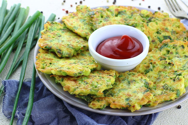 Pancakes with green onions - simple, tasty and fast