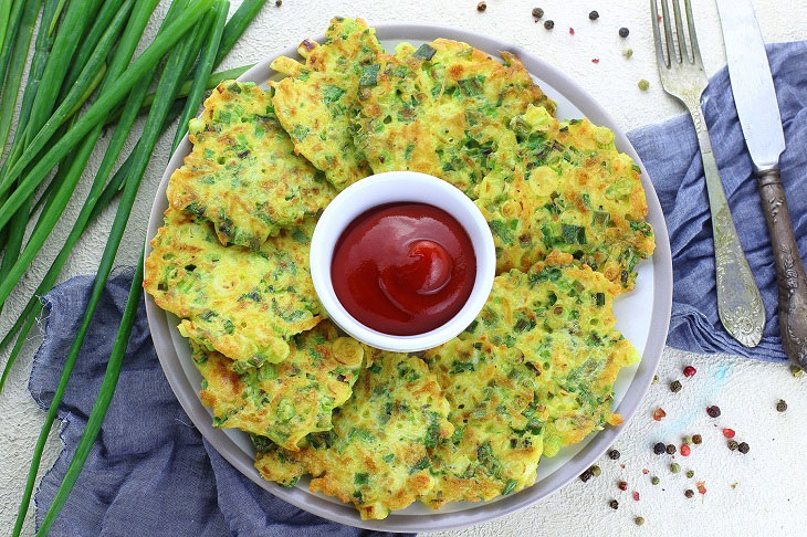 Pancakes with green onions - simple, tasty and fast