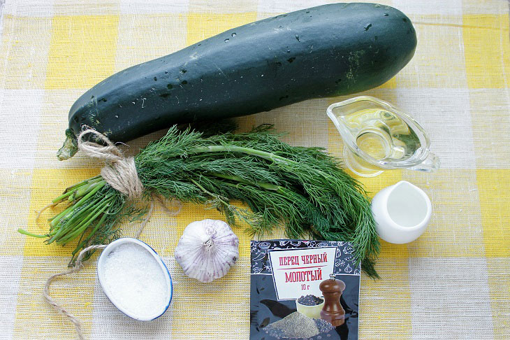 Zucchini marinated with dill and garlic - a quick and easy cold appetizer