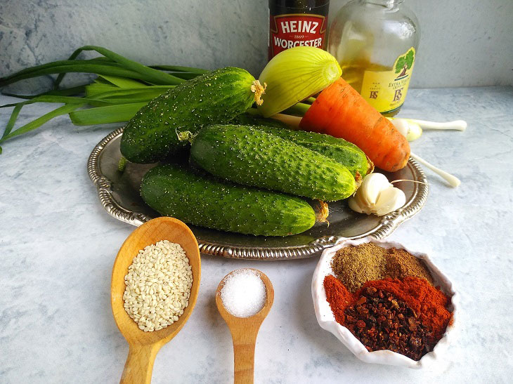 Korean cucumbers - a quick recipe for an excellent snack