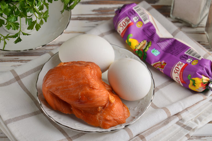 Eggs "Mouse" with smoked chicken - a great snack for the New Year 2020